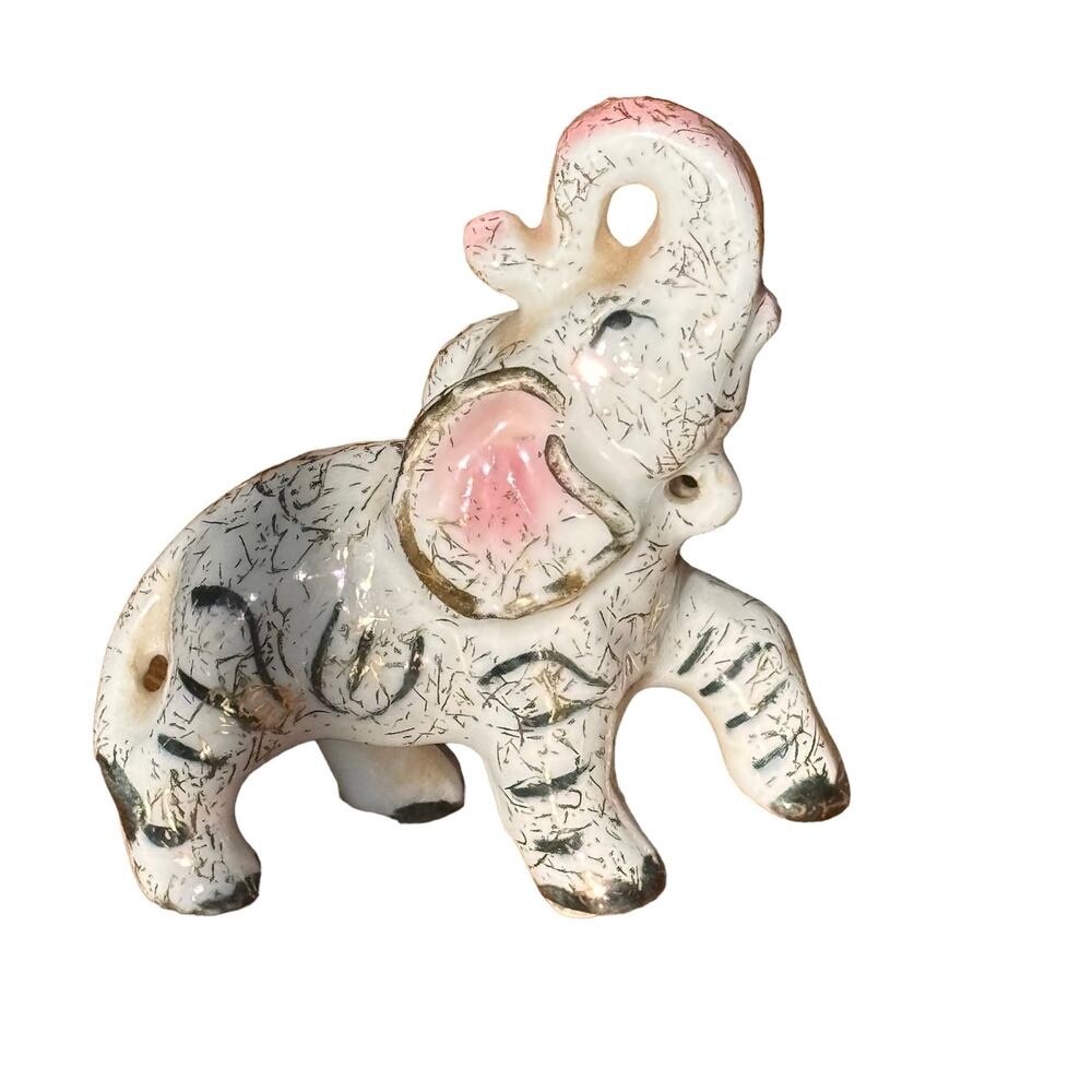 Vintage 1950s Napco Elephant Figurine Hand painted Mid-Century